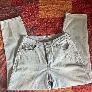 Hollister light wash mom jeans